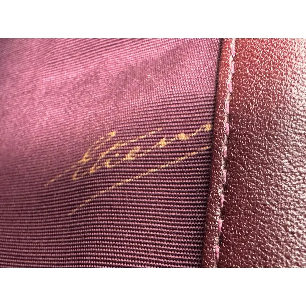 Vintage Etienne Aigner Burgundy Leather Envelope Clutch
